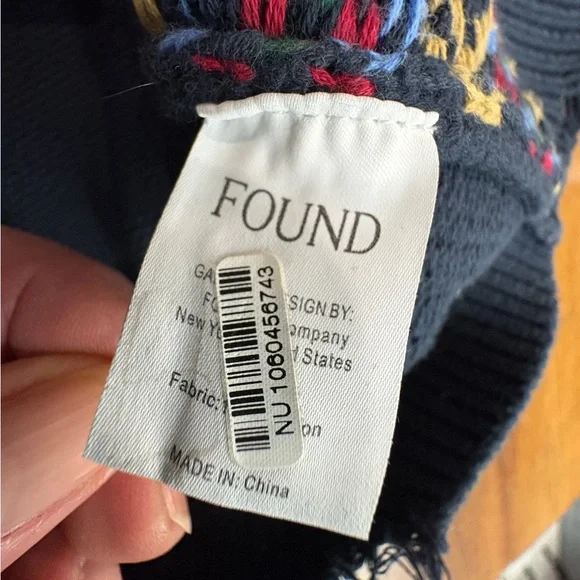 Free People Navy Horse Isles Knit Sweater Vest Medium Equestrian Cottage EUC - Picture 8 of 13